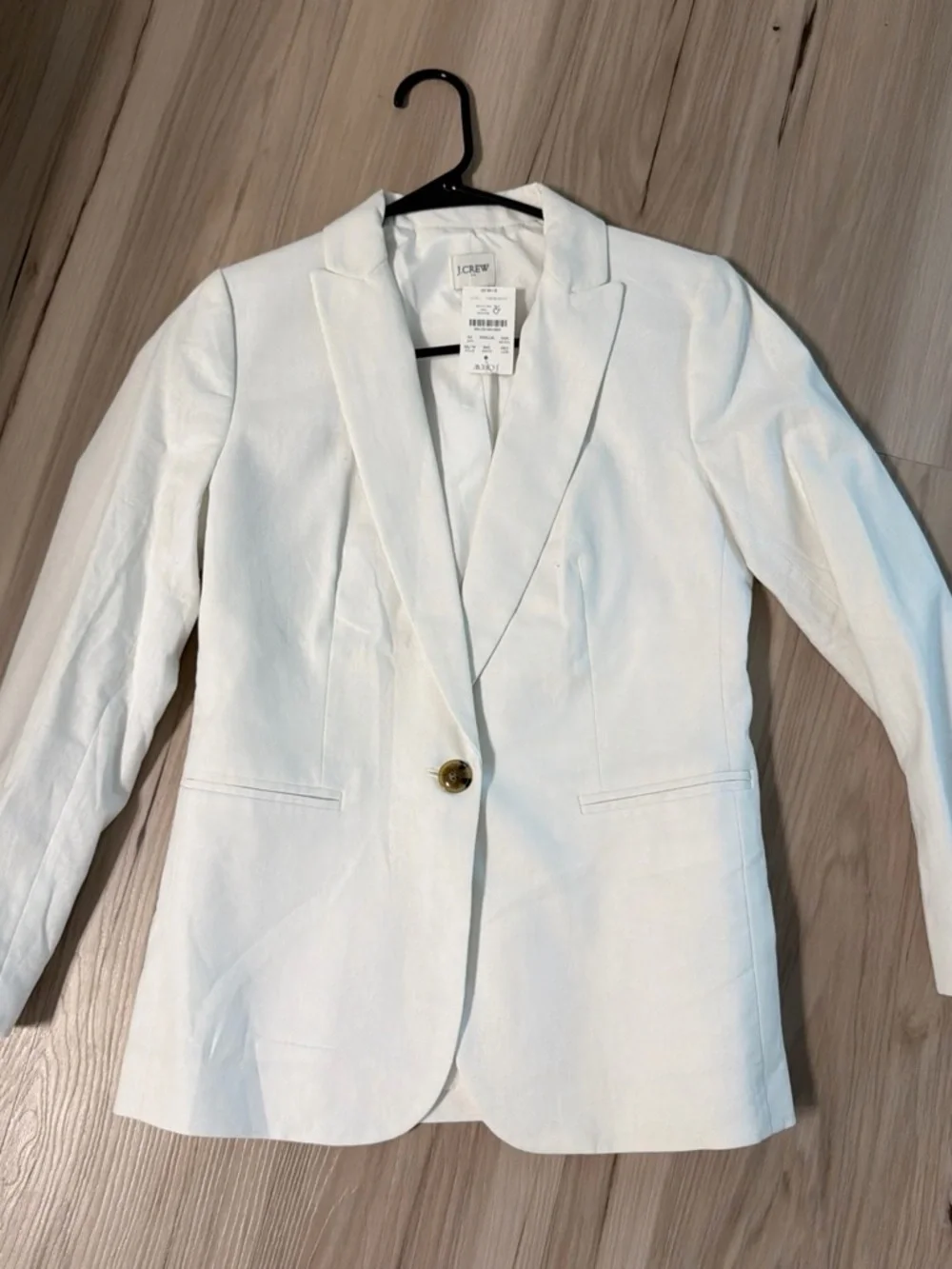 J. Crew Women's White Single-Button Notch-Lapel Blazer